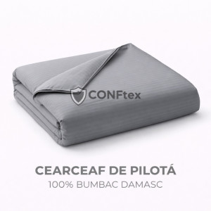 Cearceaf de Pilotă Damasc 100% Bumbac Antracit