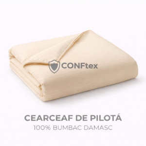 Cearceaf de Pilotă Damasc 100% Bumbac Crem