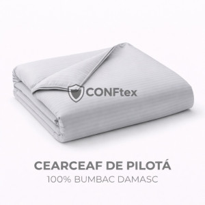 Cearceaf de Pilotă Damasc 100% Bumbac Gri Deschis