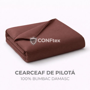 Cearceaf de Pilotă Damasc 100% Bumbac Maro