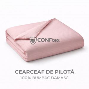 Cearceaf de Pilotă Damasc 100% Bumbac Roz Pudra