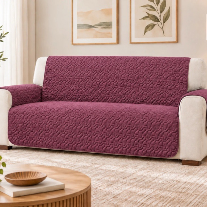 Cuvertura matlasata canapea 2 locuri doua fețe Cozy Plum – RALEX PUCIOASA