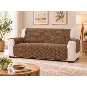 Cuvertura matlasata canapea 2 locuri doua fețe Lighter Brown