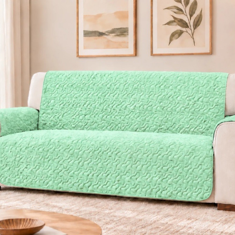 Cuvertura matlasata canapea 2 locuri doua fețe Sunlit Mint-Green – RALEX PUCIOASA