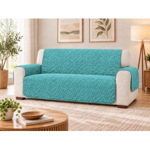 Cuvertura matlasata canapea 2 locuri doua fețe Turqoise Quilted