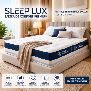 Saltea Confort Sleep Lux – Vară/Iarnă, Memory Foam, Ventilație 3D, 24–25 cm RLX 8