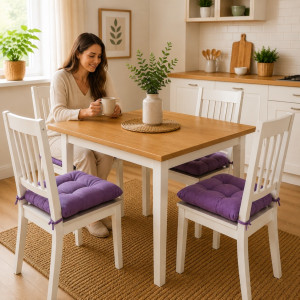 Set 4 pernuțe scaun interior / exterior – lila