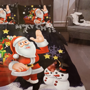 Lenjerie de Pat dublu Cocolino, Pucioasa, Mos Craciun cu Clopotei