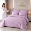 Lenjerie de Pat Damasc 100% Bumbac cu Husă Elastică pentru Saltea – Lila – CONFTEX PUCIOASA
