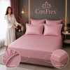 Lenjerie de Pat Damasc 100% Bumbac cu Husă Elastică pentru Saltea – Pink – RALEX PUCIOASA