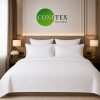 Lenjerie de Pat Damasc Hotelier 100% Bumbac pentru 2 Persoane – Alb – CONFTEX PUCIOASA