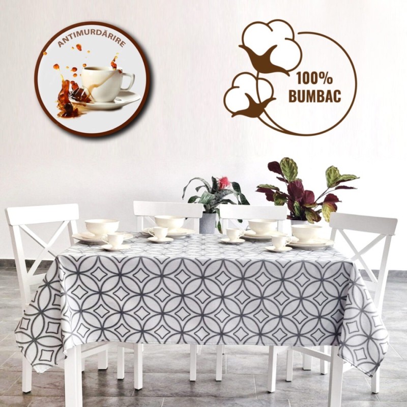 Imagine produs FAȚĂ DE MASĂ ANTIMURDĂRIRE 100% BUMBAC GINA – RALEX PUCIOASA