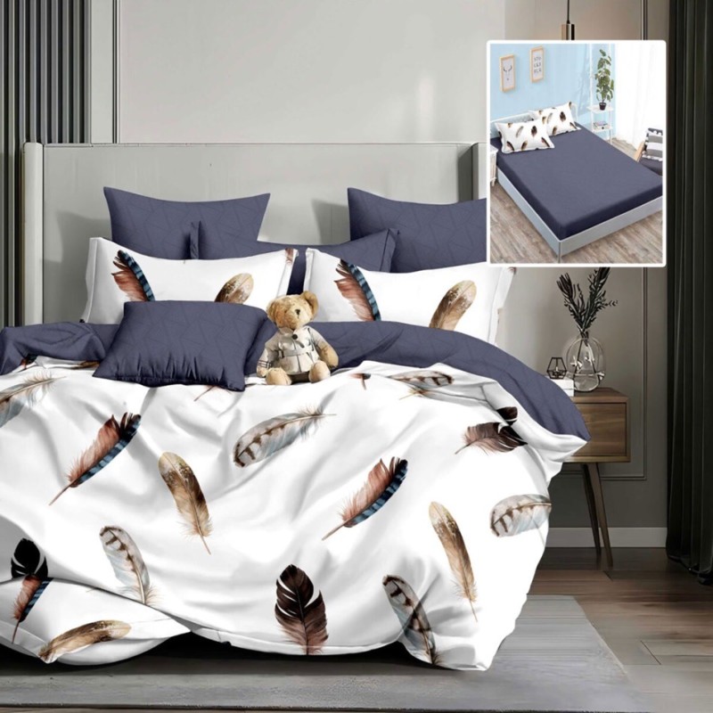 Imagine produs LENJERIE FINET 6 PIESE CU HUSĂ – 160×200 ȘI 180×200 (ABIGAIL-VH) – RALEX PUCIOASA