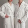 Halat de baie si SPA Hotel cu guler Kimono 100% Bumbac, unisex, 380 gr./mp, Alb L / XL