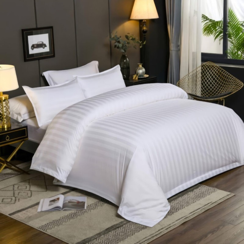 Imagine produs LENJERIE PAT DAMASC 80% BUMBAC – DOUĂ PERSOANE HORECA LINE –