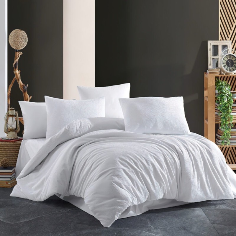 Imagine produs LENJERIE PAT CREPONATĂ 100% BUMBAC – KING SIZE HORECA LINE –