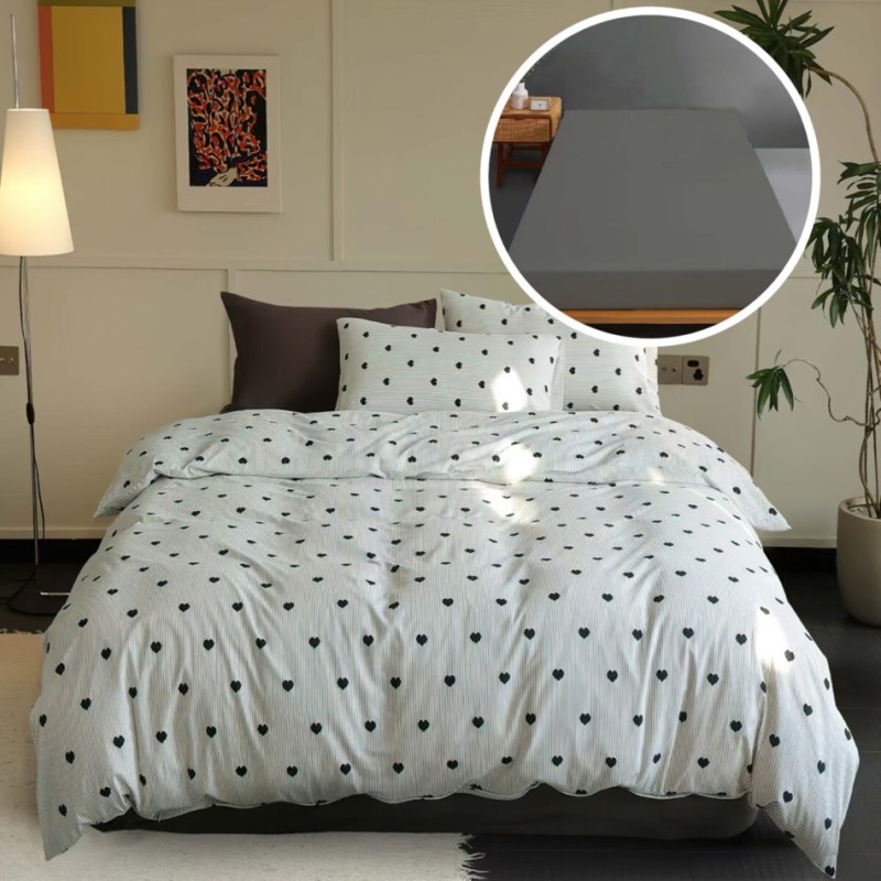 Imagine produs LENJERIE PAT TRICOT BUMBAC 100 % CU HUSĂ-ROMA –