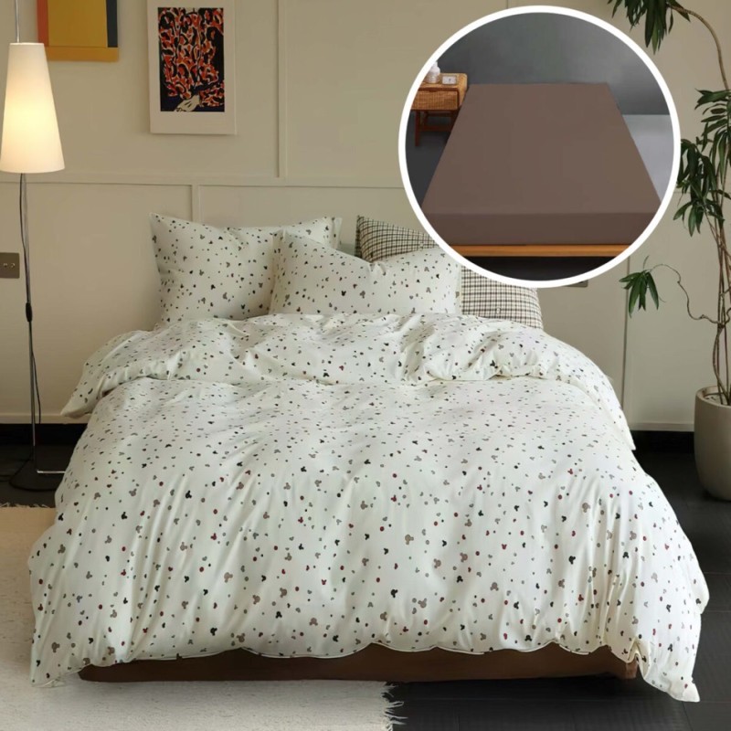 Imagine produs LENJERIE PAT TRICOT BUMBAC 100 % CU HUSĂ-ZIAN –