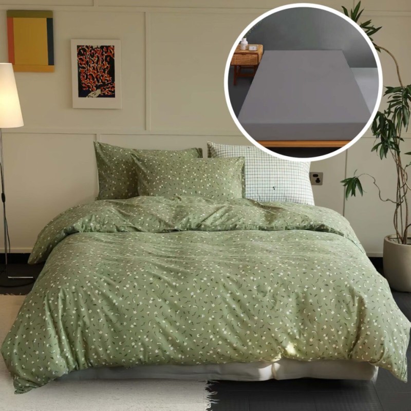 Imagine produs LENJERIE PAT TRICOT BUMBAC 100 % CU HUSĂ-LUMIA –