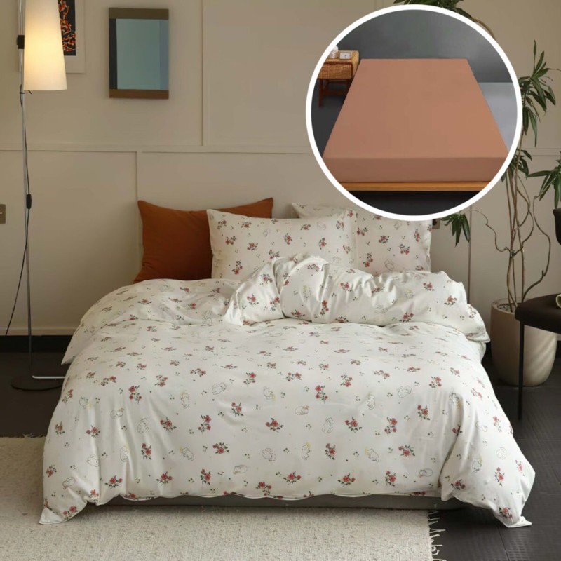 Imagine produs LENJERIE PAT TRICOT BUMBAC 100 % CU HUSĂ-MARV –