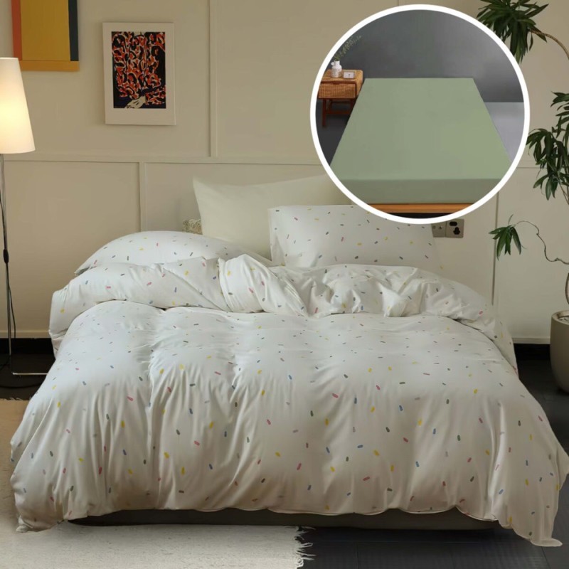 Imagine produs LENJERIE PAT TRICOT BUMBAC 100 % CU HUSĂ-CAMILA –