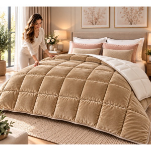 Pilotă Cocolino Matlasată Reversibilă – Extra Călduroasă – Brown Plush