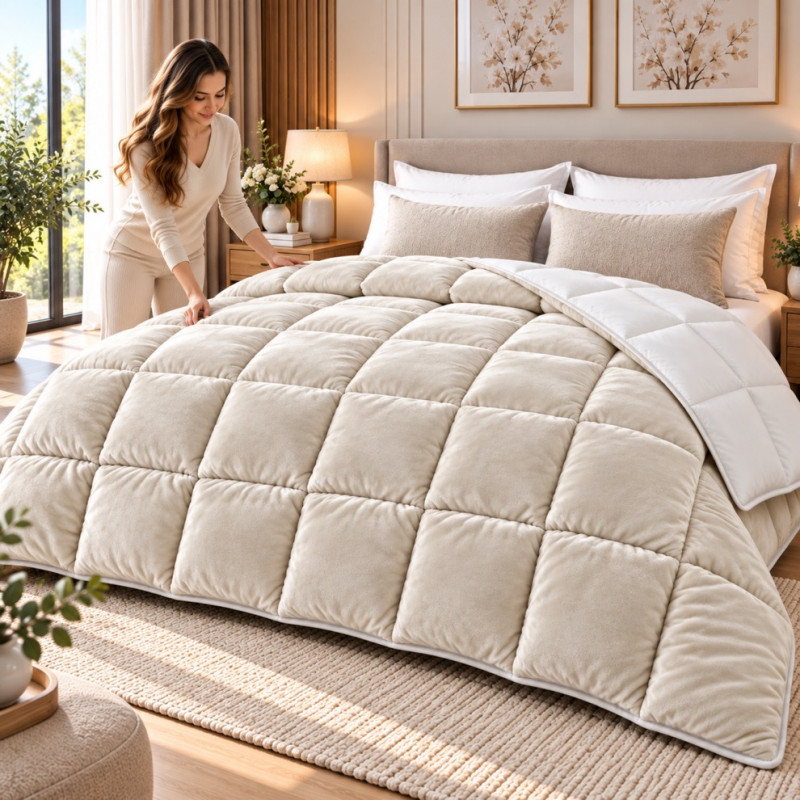 Pilotă Cocolino Matlasată Reversibilă – Extra Călduroasă – Cocoa Plush –