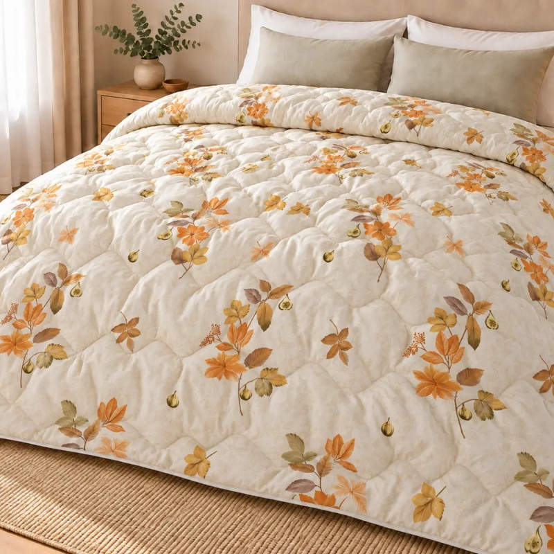 Pilotă Matlasată din Finet Gros 200x220 cm –Autumn- Umplutură Microgel și Fibră Siliconica –