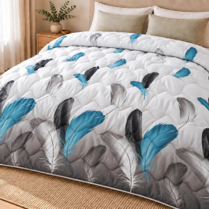 Pilotă Matlasată din Finet Gros 200x220 cm –Blue Feader- Umplutură Microgel și Fibră Siliconica