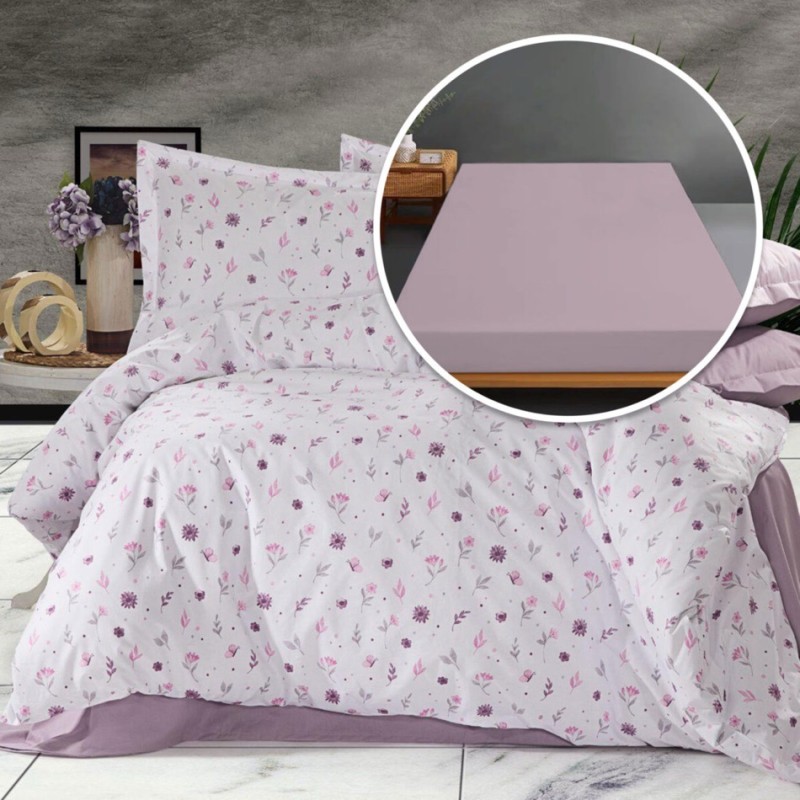 Imagine produs Lenjerie de pat Ranforce, 100% bumbac, cu husă universală pentru saltea de 140cm x 200cm / 160cm x 200cm-BELLAMY –