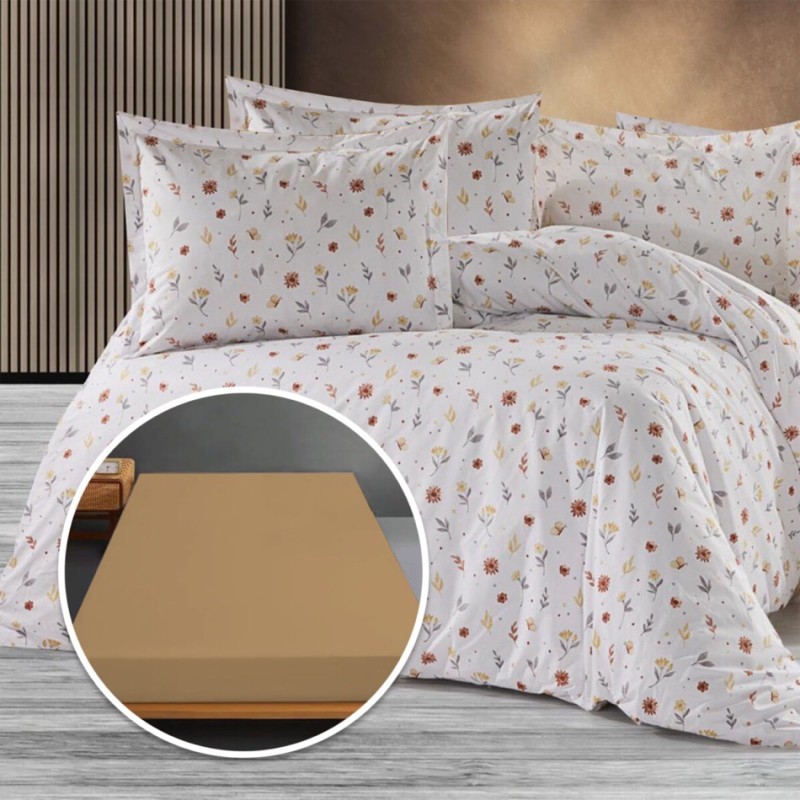 Imagine produs Lenjerie de pat Ranforce, 100% bumbac, cu husă universală pentru saltea de 140cm x 200cm / 160cm x 200cm-BEVERLY –