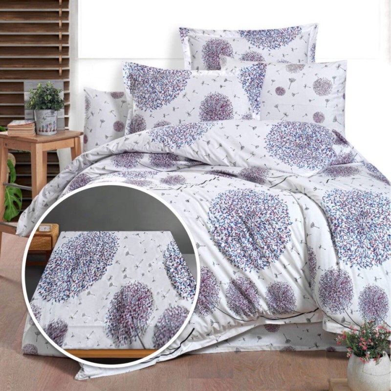 Imagine produs Lenjerie de pat Ranforce, 100% bumbac, cu husă universală pentru saltea de 140cm x 200cm / 160cm x 200cm-JOSHUA –