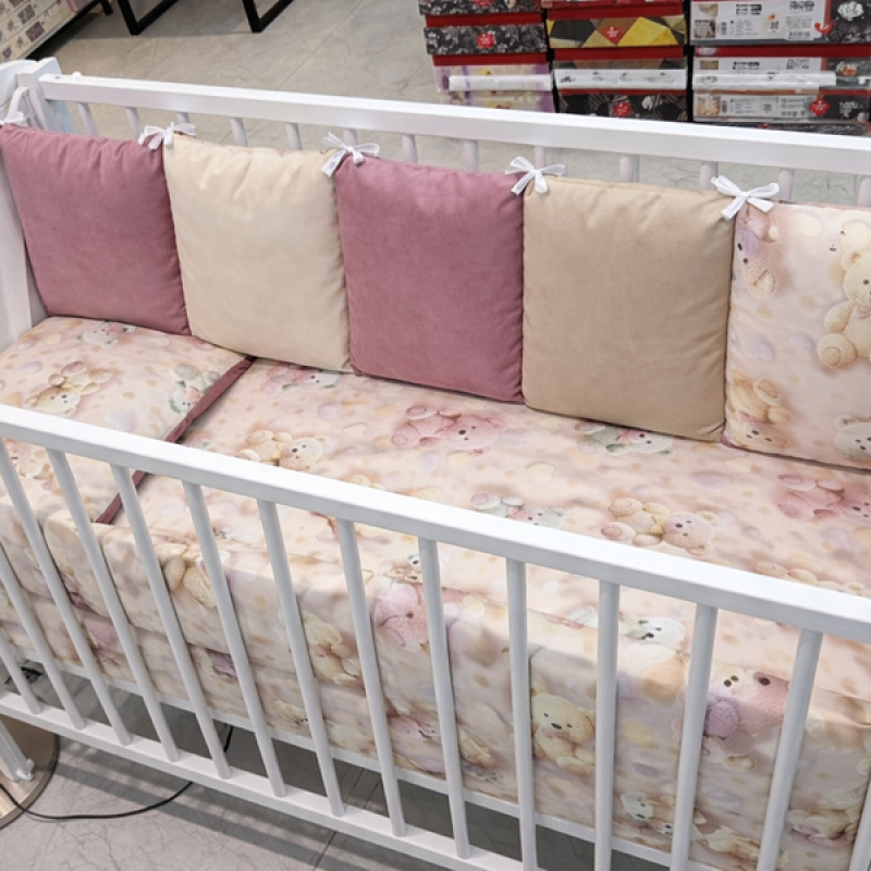 Lenjerie de pătuț pentru bebeluși cu apărători și baby nest – Colecție Premium – CONFTEX PUCIOASA