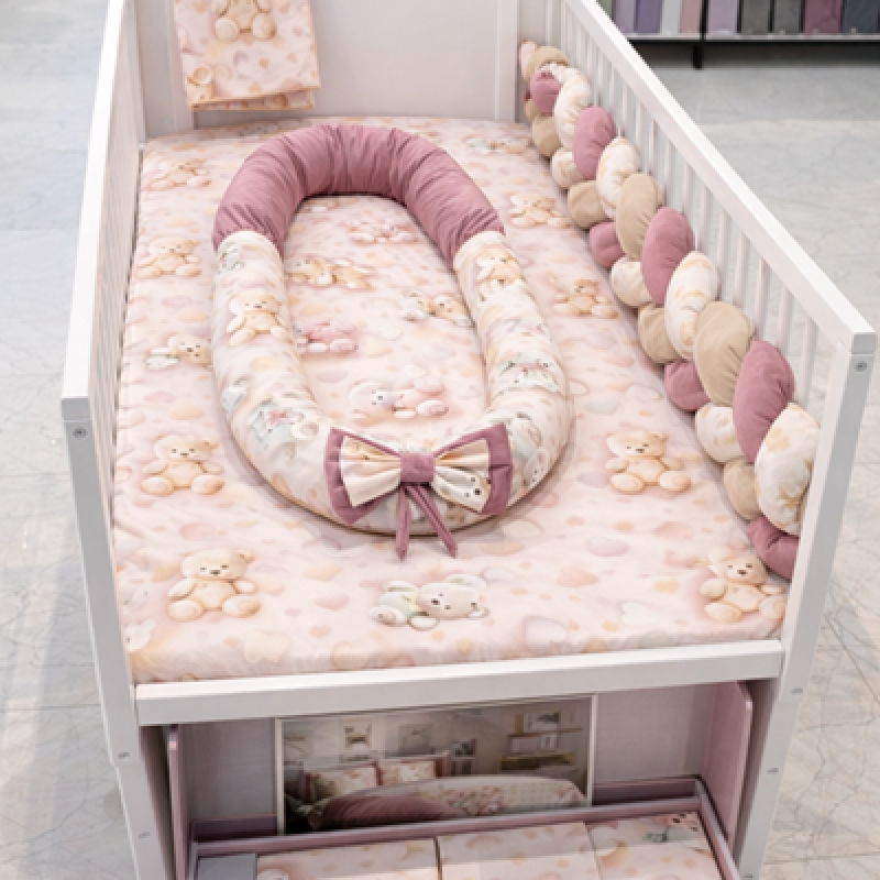 Lenjerie de pătuț pentru bebeluși cu apărători și baby nest – Colecție Premium – CONFTEX PUCIOASA