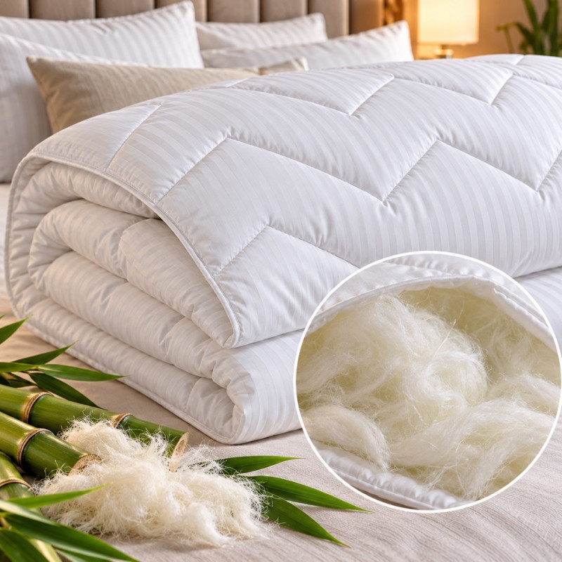 Pilotă Bambus de Iarnă 350 g/m² – Damasc 100% Bumbac 160 X 210 cm – RALEX PUCIOASA