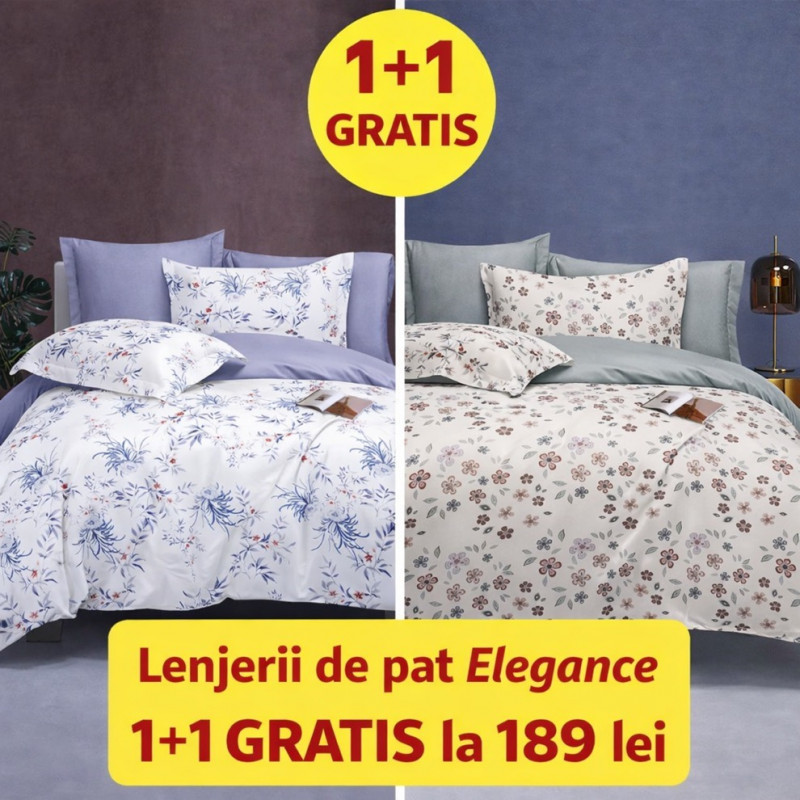 Imagine produs OFERTĂ 1+1 GRATIS – LENJERIE DE PAT ELEGANCE 6 PIESE –