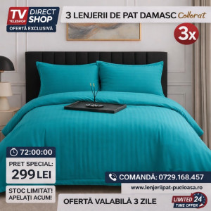 Pachet 3 Lenjerii de Pat Damasc Color-TV SHOP