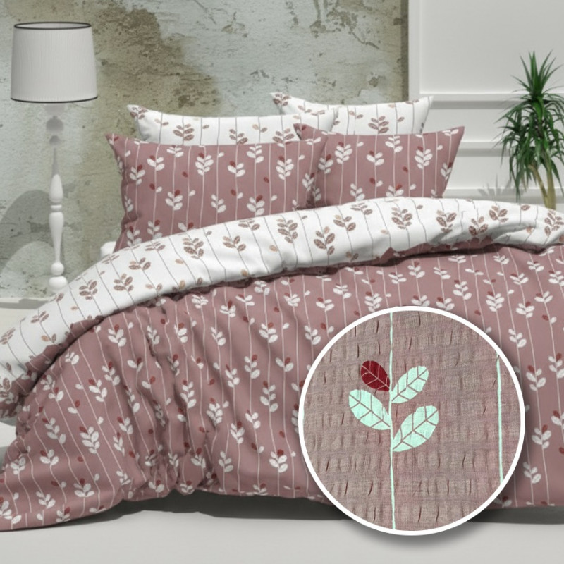 LENJERIE DE PAT CREPONATA 100% BUMBAC (CREP61) CU HUSA – RALEX PUCIOASA