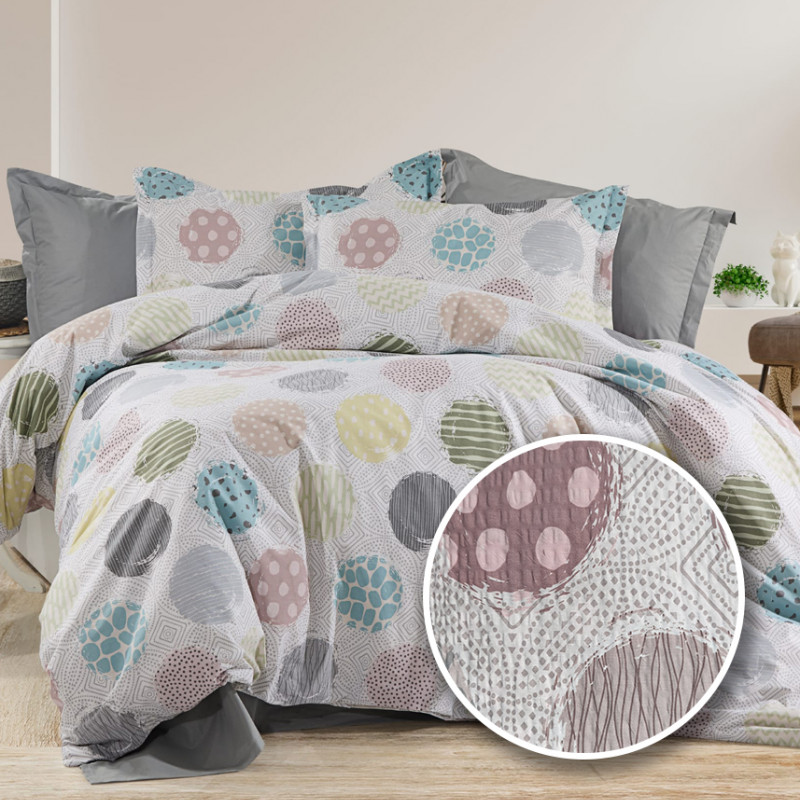 LENJERIE DE PAT CREPONATA 100% BUMBAC (CREP64) CU HUSA – RALEX PUCIOASA