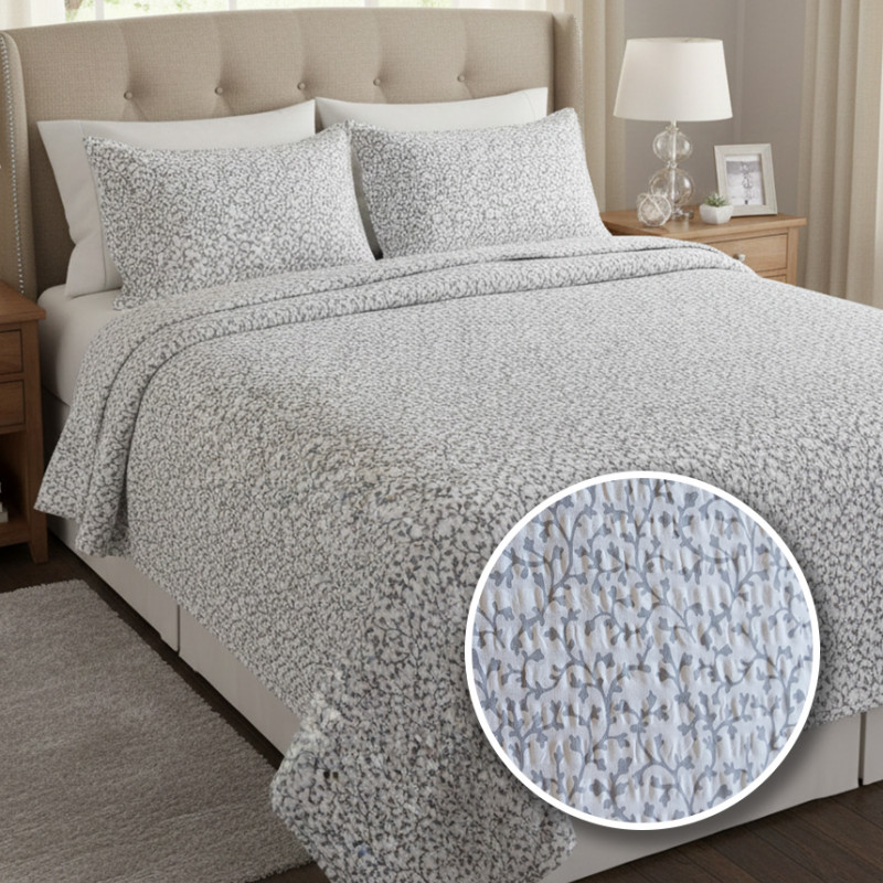 LENJERIE DE PAT CREPONATA 100% BUMBAC (CREP71) CU HUSA – RALEX PUCIOASA
