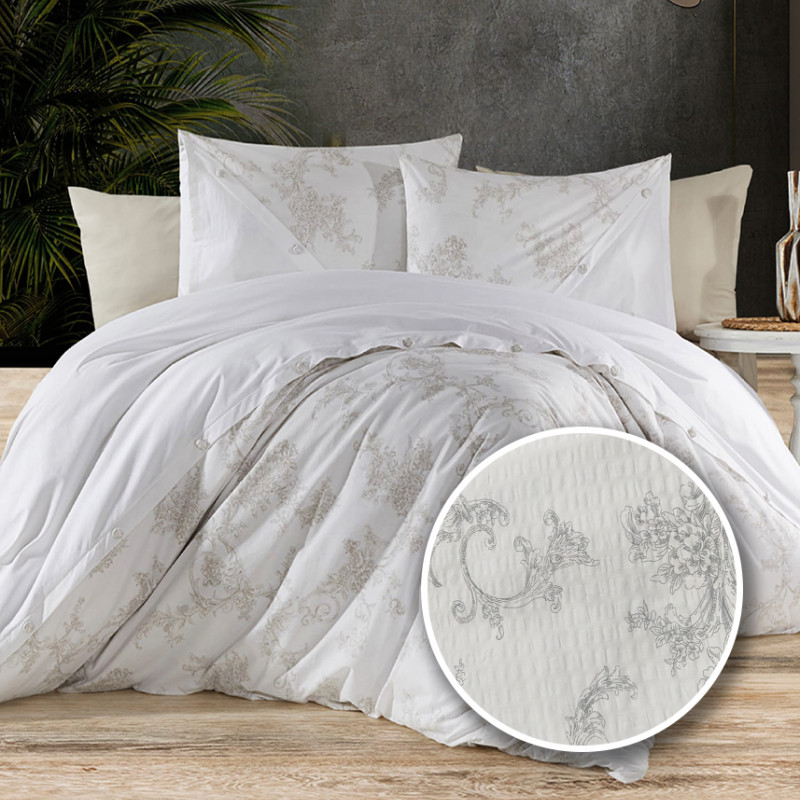 LENJERIE DE PAT CREPONATA 100% BUMBAC (CREP72) CU HUSA – RALEX PUCIOASA