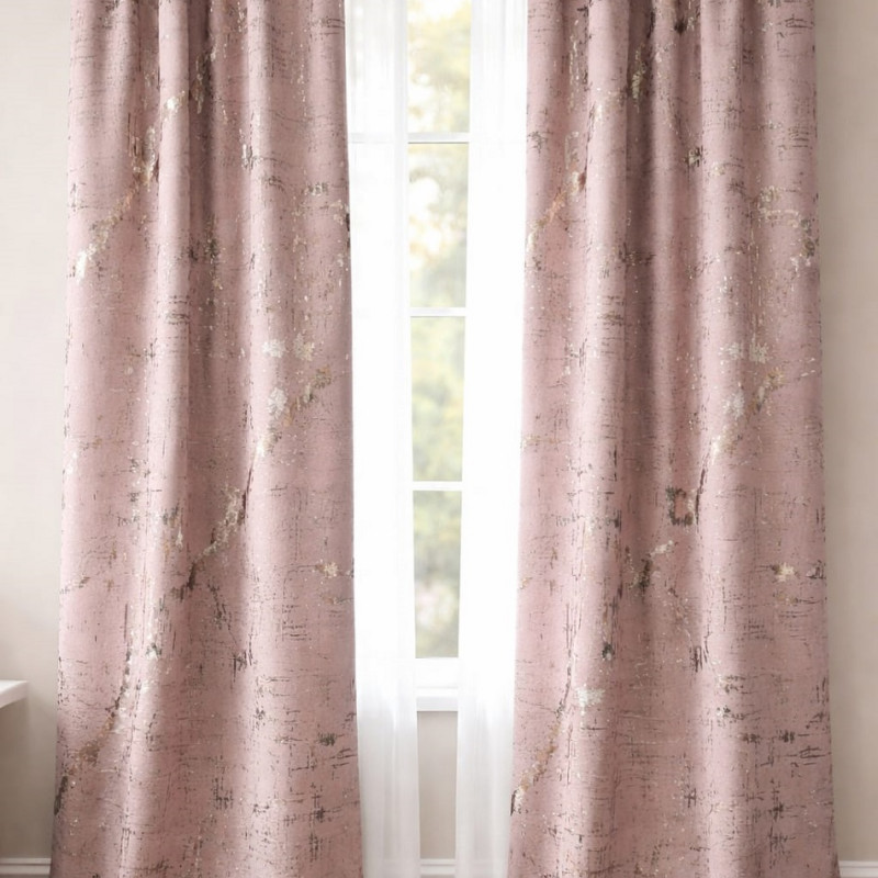 Imagine produs Draperie catifea roz pudra cu insertii aurii 140 x 260 cm Velunia Home – CONFTEX PUCIOASA –