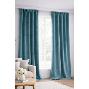 Draperie catifea turcoaz 140 x 260 cm Velunia Home – CONFTEX PUCIOASA 