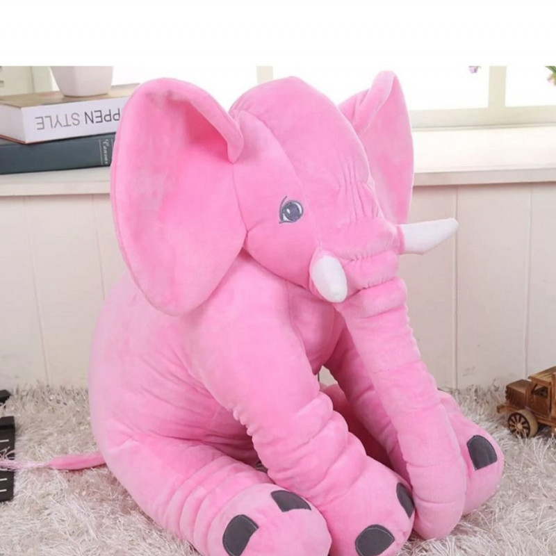 Imagine produs Jucărie și Perna de Pluș Elefant Puffy Roz – CONFTEX PUCIOASA