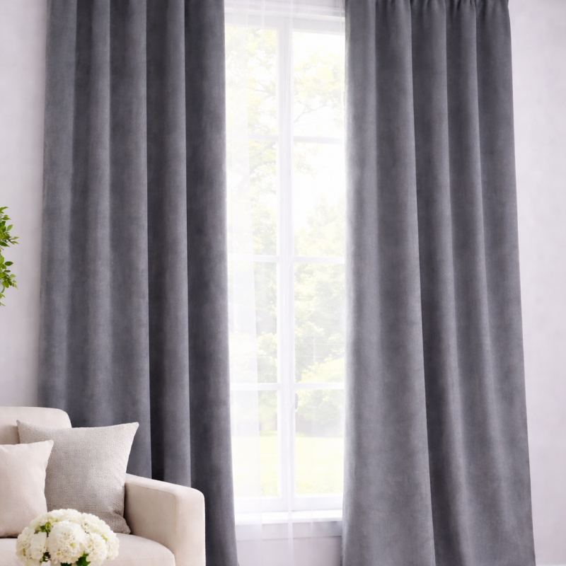 Imagine produs Draperie catifea antracit 140 x 260 cm Velunia Home – CONFTEX PUCIOASA –