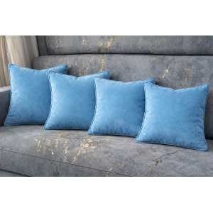 Perna Decorativa din Catifea Sky blue  Velunia 