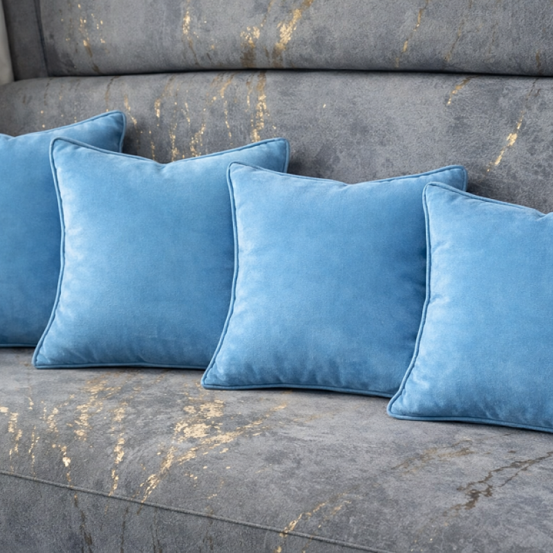 Imagine produs Perna Decorativa din Catifea Sky blue  Velunia –