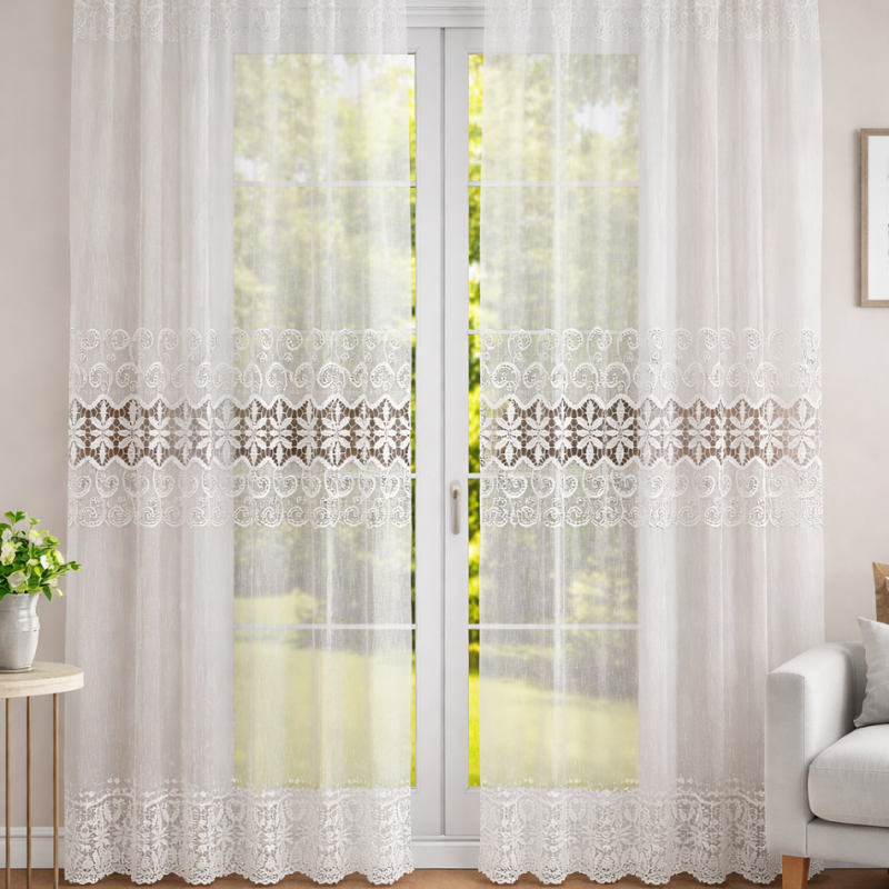 Imagine produs Perdea decorativă din voal brodat VeLunia – –