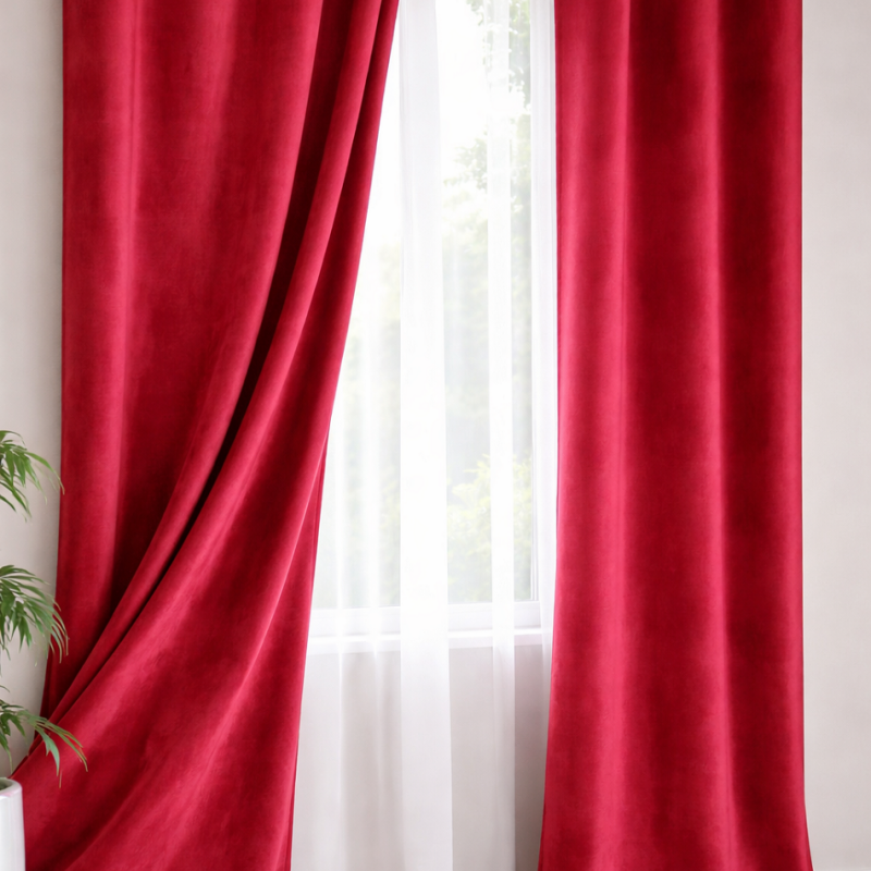 Imagine produs Draperie catifea rosie 140 x 260 cm Velunia Home – CONFTEX PUCIOASA –