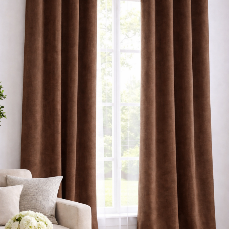 Imagine produs Draperie catifea maro 140 x 260 cm Velunia Home – CONFTEX PUCIOASA –